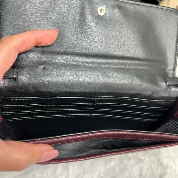 Steve Madden Burgundy Leather Wallet Wristlet - Picture 11 of 14
